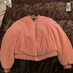 Pink furry jacket